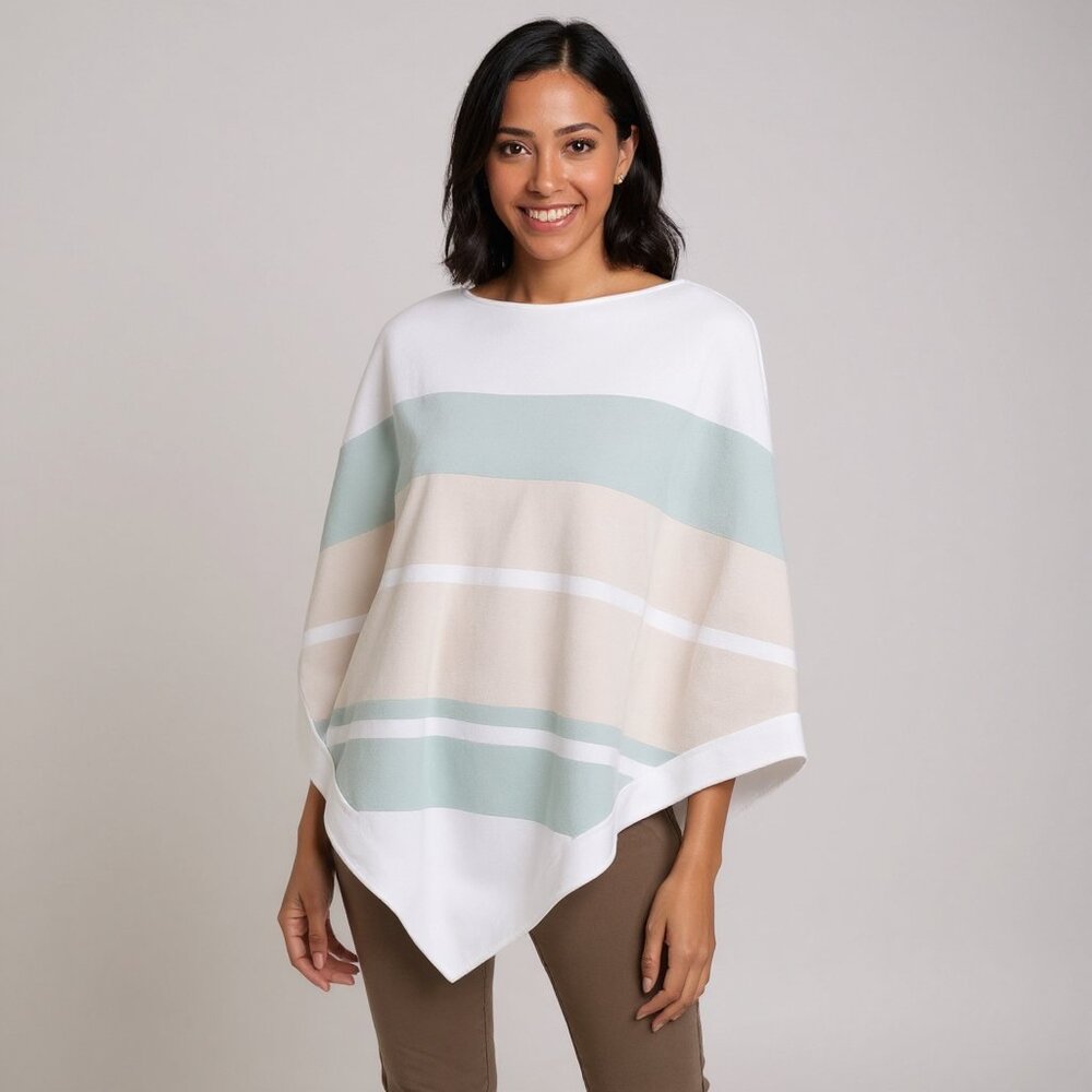 Barefoot Dreams Cozy Chic Ultra Lite Ocean Breeze Poncho Shawl NWT